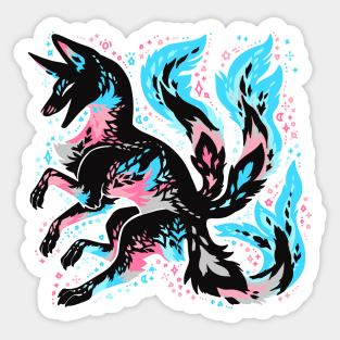 Trans Flag Fox Art Sticker